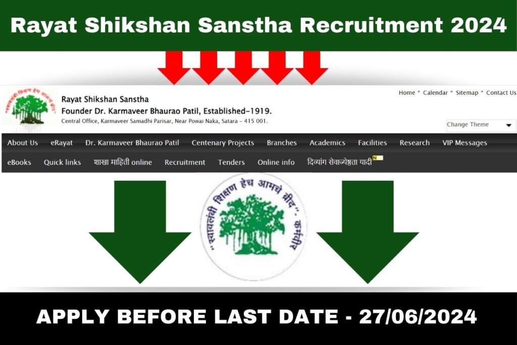 Rayat Shikshan Sanstha Recruitment 2024