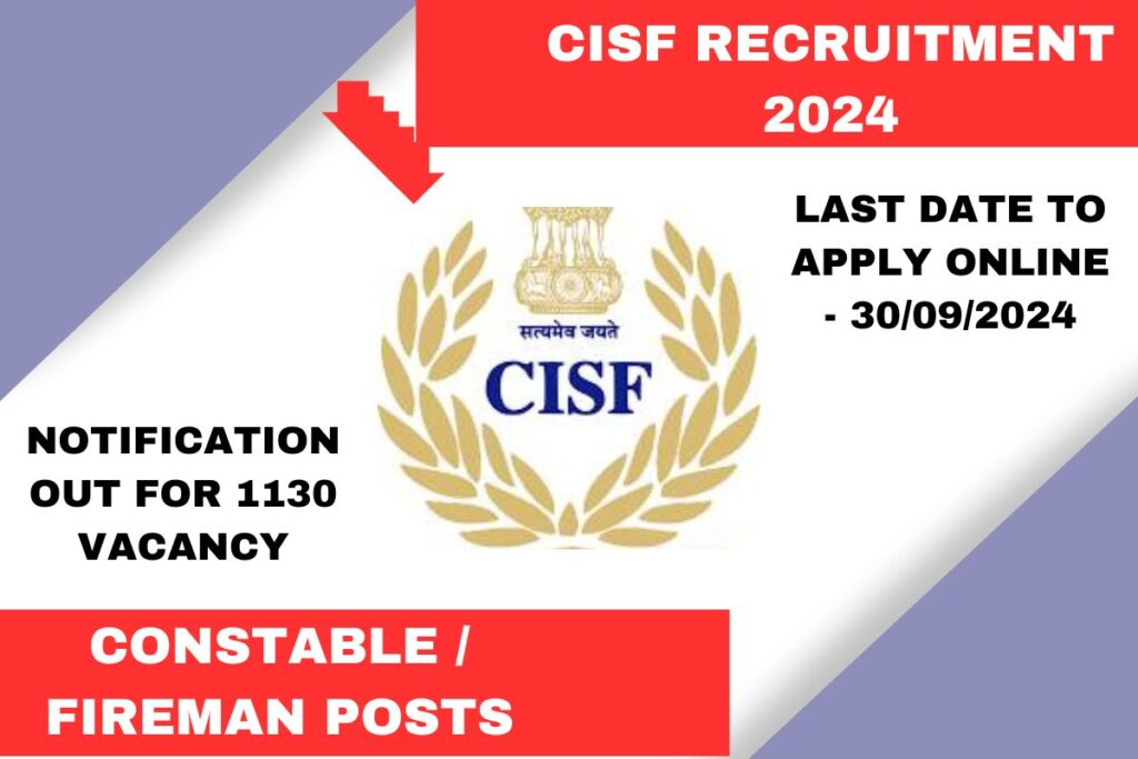 CISF Constable Fireman 2024