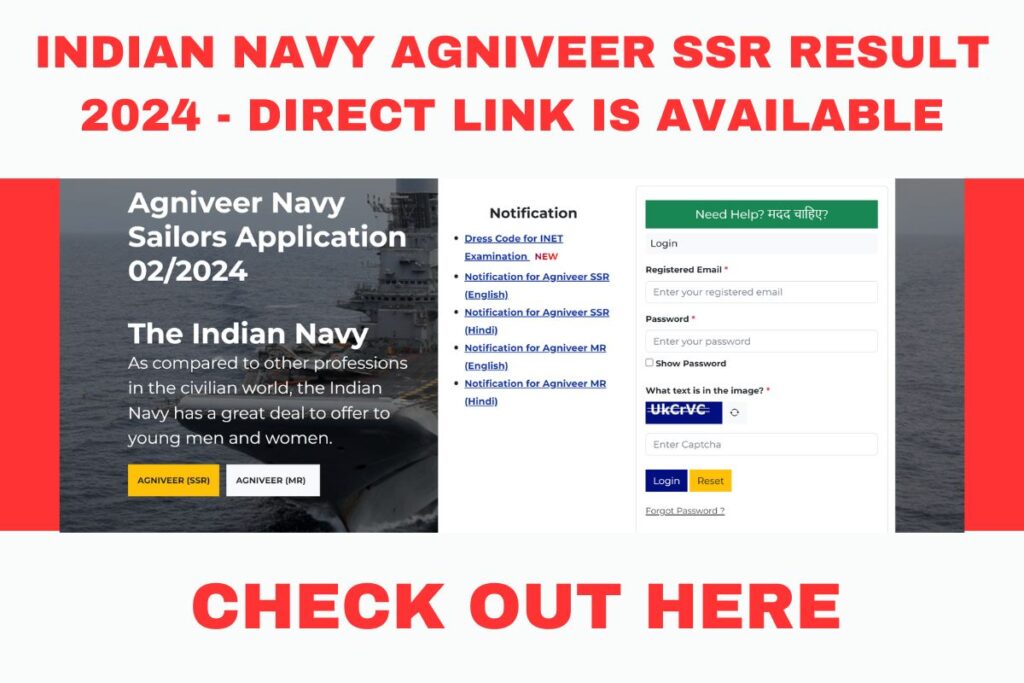 Indian Navy Agniveer SSR Result 2024